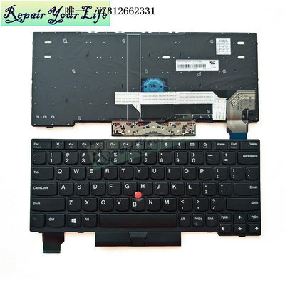 電腦零件適用 聯想 E480 L480 L380 Yoga T480 S X280 T 470 背光 鍵盤 US筆電配件