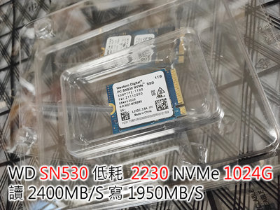 【含稅發票】WD SN530 1024G 1TB 2230 2242 M2 SSD NVMe  PCIe 3年保