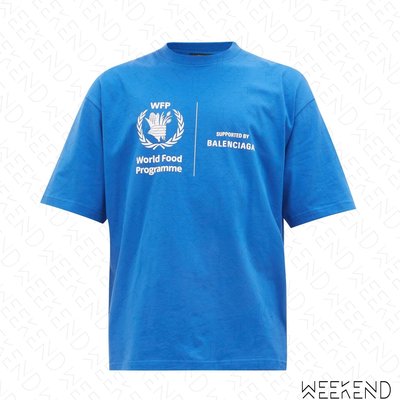 【WEEKEND】 BALENCIAGA World Food Programme 巴黎世家 短袖 T恤 藍色 20春夏