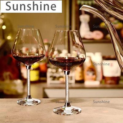 [Sunshine]瀝水杯架水晶酒杯架高腳紅酒杯醒酒器套裝玻璃家用歐式倒掛旋轉酒柜裝飾