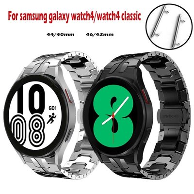 三星 galaxy Watch 4 Classic 42mm 46mm 金屬錶帶無間隙彎曲末端不銹鋼手鍊錶帶 4 40m