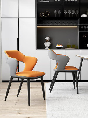 餐椅家用北歐輕奢書桌椅子靠背現代簡約2022新款休閑凳子歺餐桌椅~麗芙小屋