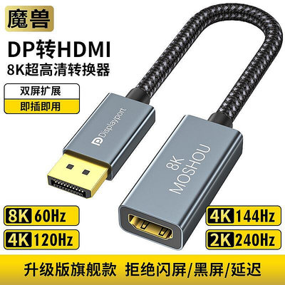 【現貨秒發】魔獸DP 1.4轉HDMI 2.1版轉接頭器電腦顯示卡接電視4K 120Hz8K 60Hz