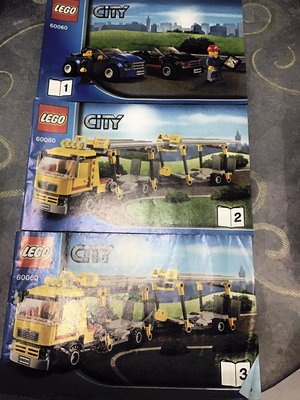 二手說明書【LEGO樂高】60060 CITY 城市系列 汽車運輸車 (說明書3本)