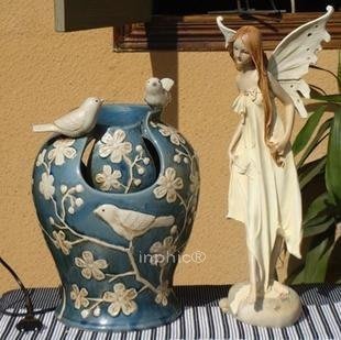 INPHIC-開運 立體小鳥流水噴泉擺飾 陶瓷工藝品 家居飾品 桌面擺設 加濕器