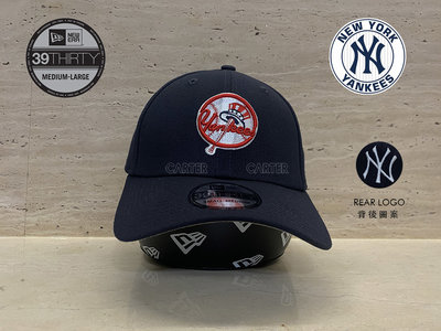 New Era x MLB New York Yankees 39Thirty 美國大聯盟紐約洋基深藍色全封彈性伸縮帽