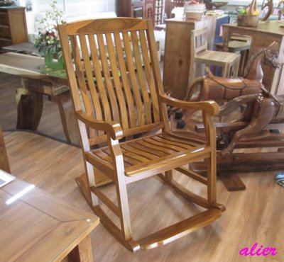 【肯萊柚木傢俱館】印尼100% 柚木全實木 手工雕刻 耐重 搖椅 休閒椅 主人椅 民宿 店面 擺飾 實用美觀