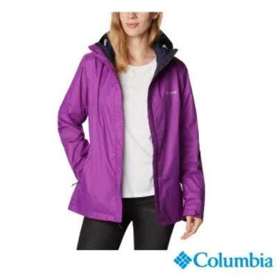 【Columbia 哥倫比亞】女款-Omni-Tech 防水外套-紫色(URR24360PL / 保暖.防水.休閒)歐洲 登山防水雨衣外套登山雨衣外套美版S 號