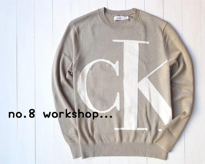 【CK男生館】Calvin Klein CK大LOGO光滑棉針織衫【CK002R5】(XS-S-M-L-XL-XXL)