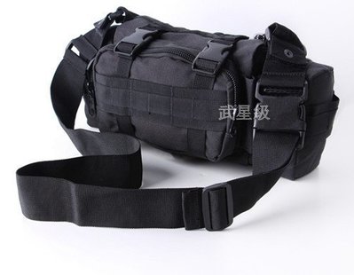 台南 武星級 多用途 3P 小腰包 黑(槍盒 槍箱 槍袋 槍包 旅遊 露營 肩包 書包 背包 生存遊戲 軍事風 迷彩