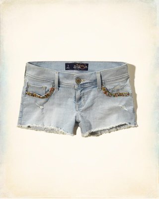 【Hollister Co.】 Low Rise Denim Short-Shorts 牛仔短褲--現貨15