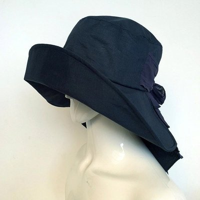 日本防曬帽 時尚防紫外線 遮陽帽 夏季女士大簷 折疊戶外 麻布款 防曬太陽帽子(黑色/深藍/米色)