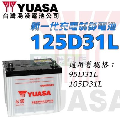 [電池便利店]湯淺YUASA 125D31L-MF 125D31R-MF 可加水式電池 得利卡、堆高機