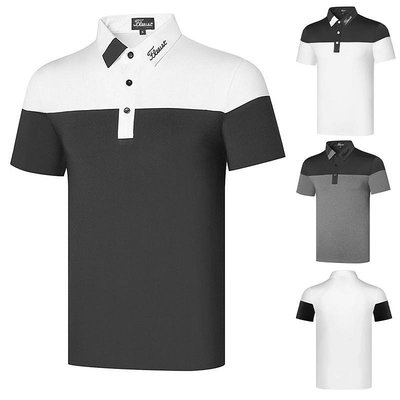 Titleist 高爾夫運動短袖男士T恤golf球衣夏季透氣翻領速乾休閒T恤 L5YL