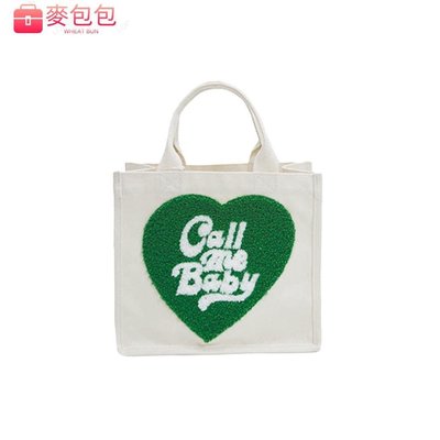CALL ME BABY Baby Mini 托特帆布包綠色--麥包包