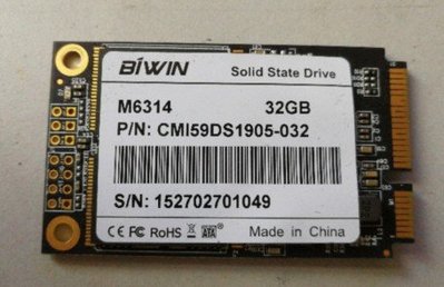 百維 BIWIN M6314 m6226 32G 32GB SSD MSATA 固態硬碟