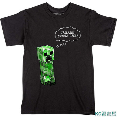 CCの屋我的世界Minecraft遊戲圖案印花男士百分百純棉圓領短袖T恤上衣