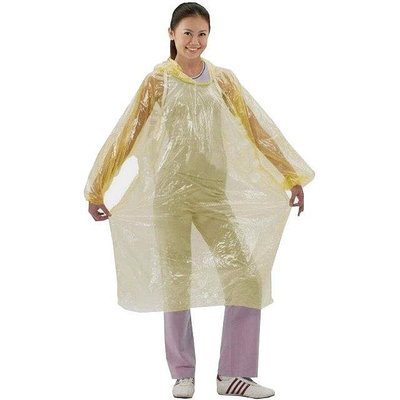 【雨衣 輕便雨衣】透明雨衣 (50件一起賣) 白色透明 長袖型 一次性雨衣 拋棄式雨衣 雨衣一件式【小潔大批發】