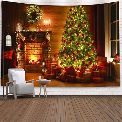 [原創*高清]聖誕掛布聖誕節裝飾布聖誕襪聖誕樹節日裝飾藝術牆家居生活壁畫壁掛家居布簾掛畫裝飾掛毯壁毯