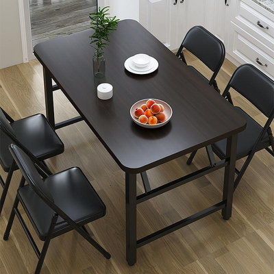 折疊桌餐桌家用長方形簡易飯桌出租房小戶型桌子戶外擺攤桌椅套裝