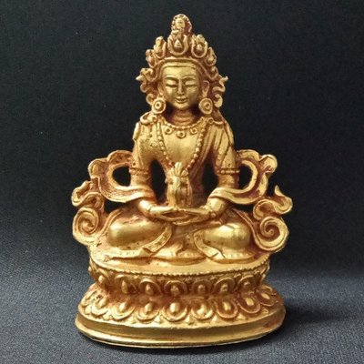 【天馬行銷】長壽佛 尼泊爾製純銅鎏金佛像