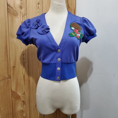專櫃品牌 鴿子 藍紫色 小惡魔款 短版 造型 小外套