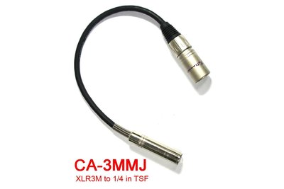 凱傑樂器 STANDER CA-3MMJ XLR(M)/1/4(F)轉換線 0