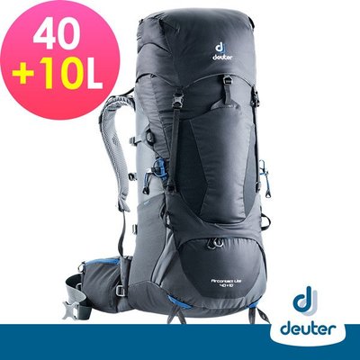 (登山屋)deuter 德國AIRCONTACT拔熱透氣登山背包/專業登山背包40+10L(3340118 黑)