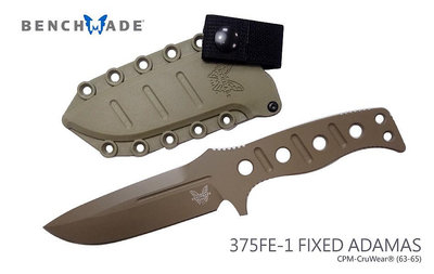 【angel 精品館 】Benchmade Adamas 沙色一體直刀附鞘CPM-CruWear鋼375FE-1