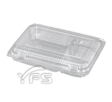 K325三格透明盒 (外帶食品盒/透明盒/餛飩/水餃/涼麵/小菜/滷味/水果)