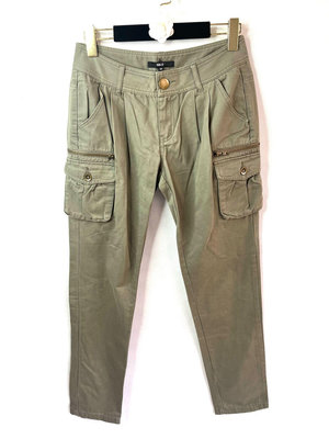 OZOC墨綠色大口袋休閒低腰工裝褲0030🌼ha.halidy🌼