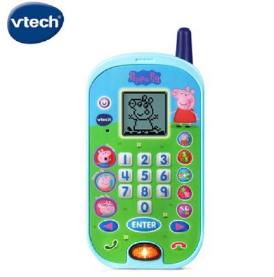 【DJ媽咪玩具日本流行精品 】Vtech 粉紅豬小妹-智慧學習互動小手機 兒童 玩具 電話 佩佩豬