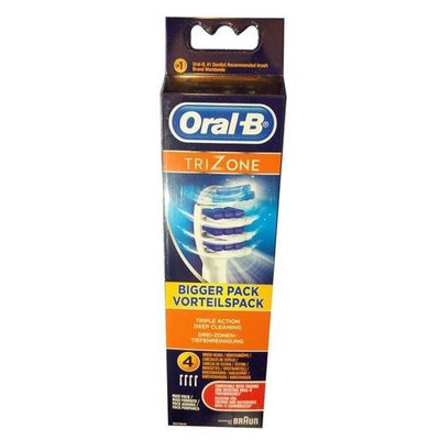 德力百货公司德力百货公司百靈歐樂B Oral-B Trizone 三重掃動 電動牙刷替換刷頭 EB30-4 (白色, 4入)(平行進口)