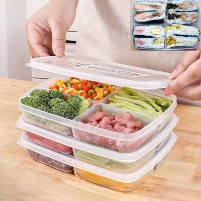 asdfkitty*日本製 NAKAYA四格保鮮盒/懶人飯糰製作器攜帶盒-分裝食材備料.副食品-可微波-收納盒