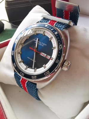 Hamilton 漢彌爾頓 藍面卡其海軍 機械腕錶 (歡迎交流換貼）