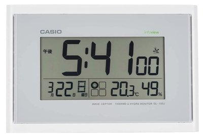 日本進口 限量品 正品   SIO卡西歐日曆座鐘桌鐘 可壁掛溫溼度計時鐘LED電子鐘電波時鐘送禮禮品