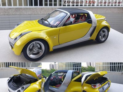 【Bburago 精品】1/18 smart roadster 全新黃色~特惠價~!!