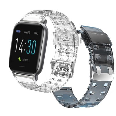 適用於 DTA watch S60 S50 智能手錶運動錶帶 TPU 軟錶帶透明錶帶透明手鍊