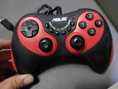 零件品 華碩ASUS 遊戲搖桿 手把 控制器 紅黑 PC PS2 PS3適用 塑膠感 第6鍵可能故障
