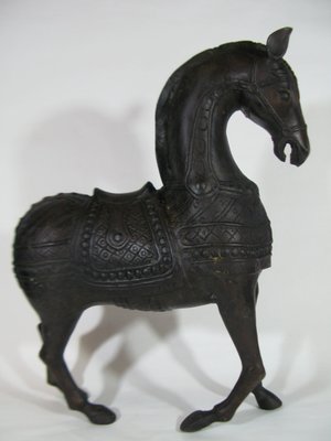 [銀九藝] 早期古董 銅器銅雕 戰馬 馬到成功 老件
