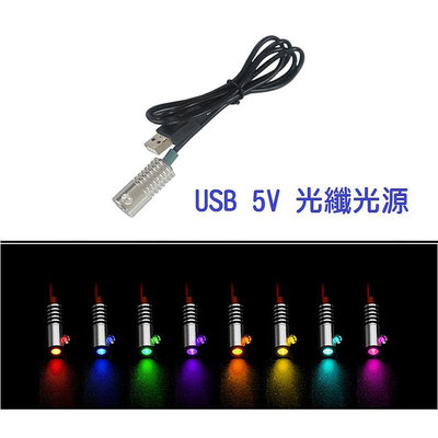 【光纖光源】USB 5V 1.5W 3mm/5mm LED小光源 汽機車氛圍燈光源 汽機車導光條光源【晴沐居家日用】
