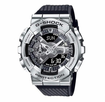 {全新款} 卡西歐CASIO 歡迎詢問 最新 G-SHOCK 雙顯潮流運動錶 GM-110-1A 黑x銀 限量