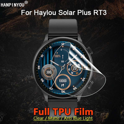 2 件適用於 Haylou Solar Plus LS16 智能手錶透明/啞光/防藍光軟水凝膠膜屏幕保護膜 - 非玻璃