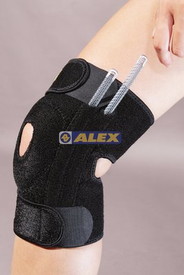 快速出貨 台灣製造 ALEX T-24 調整型雙側條護膝 支架 護膝 重訓 搬運 登山護膝 健走 籃球護膝 單支入