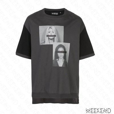 【WEEKEND】 MOSTLT HEARD RARELY SEEN MHRS Mugshot 印圖拼接 寬鬆 T恤 黑