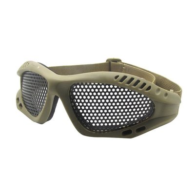 BIGLP~非nerf原廠配件~野戰防護眼罩(沙色)網目~安全護面罩突擊兵面具網眼透風不起霧~全新品