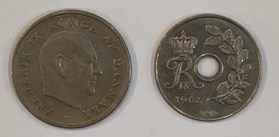 【黑船】1967年 丹麥錢幣 共兩枚 #29