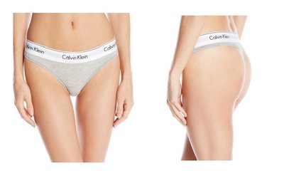 全新真品 CK Calvin Klein 經典運動風LOGO 丁字褲S-灰色