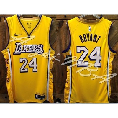Anzai-NBA球衣 20年賽季 LAKERS 洛杉磯湖人隊 KOBE BRYANT 城市版黃色球衣-8號&amp;24號都有-master衣櫃3