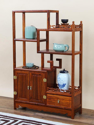 【現貨】花梨木小博古架實木中式茶葉架子置物架紅木茶具展示架茶壺收納柜